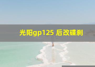 光阳gp125 后改碟刹